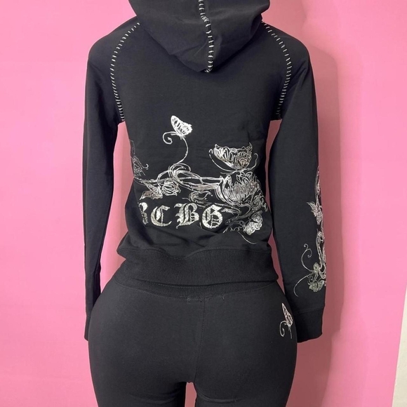 BCBGMaxAzria Pants - ☆BCBGMAXAZRIA Black & Silver Rhinestone Tracksuit☆